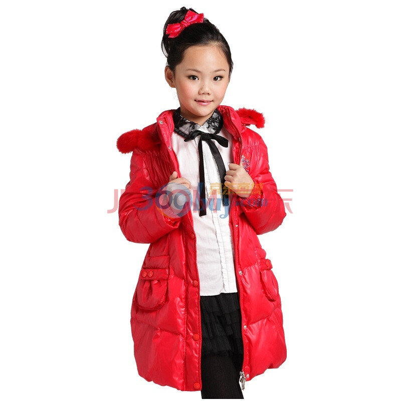 可可鸭qqduck 冬季新品童装 <em>女童</em>带帽<em>长款羽绒</em>