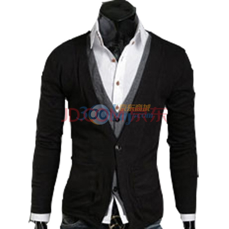 TUOYI时尚休闲<em>外套</em>假<em>两件</em>男士<em>外套开衫</em>新款韩