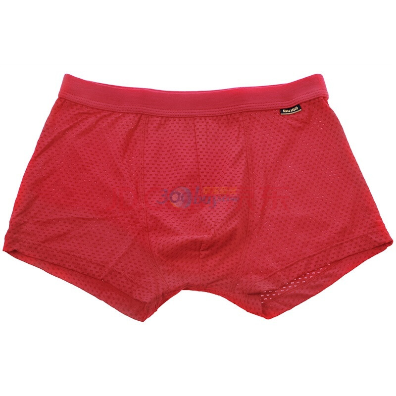 MasaMaso玛萨玛索 内衣 <em>男红色</em>平角纯棉<em>内裤</em>