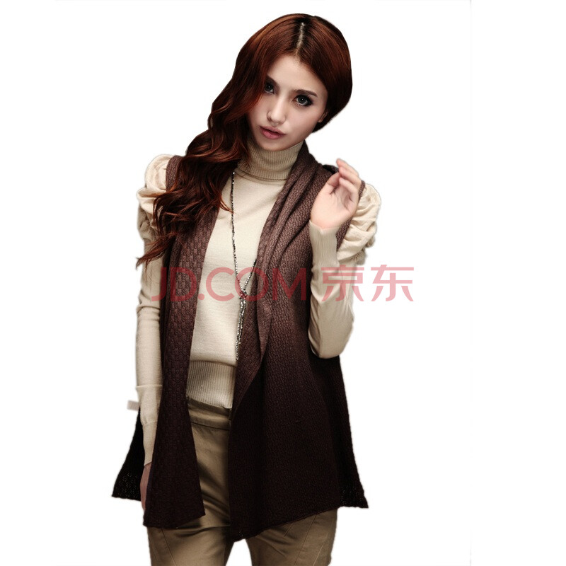 HZ 秋装新款时尚中长款<em>针织</em>毛衣<em>背心</em>马甲<em>开衫</em>