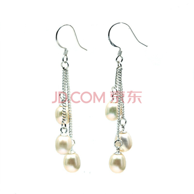 【千玺珠宝】天然白色珍珠<em>纯银耳环图片</em>