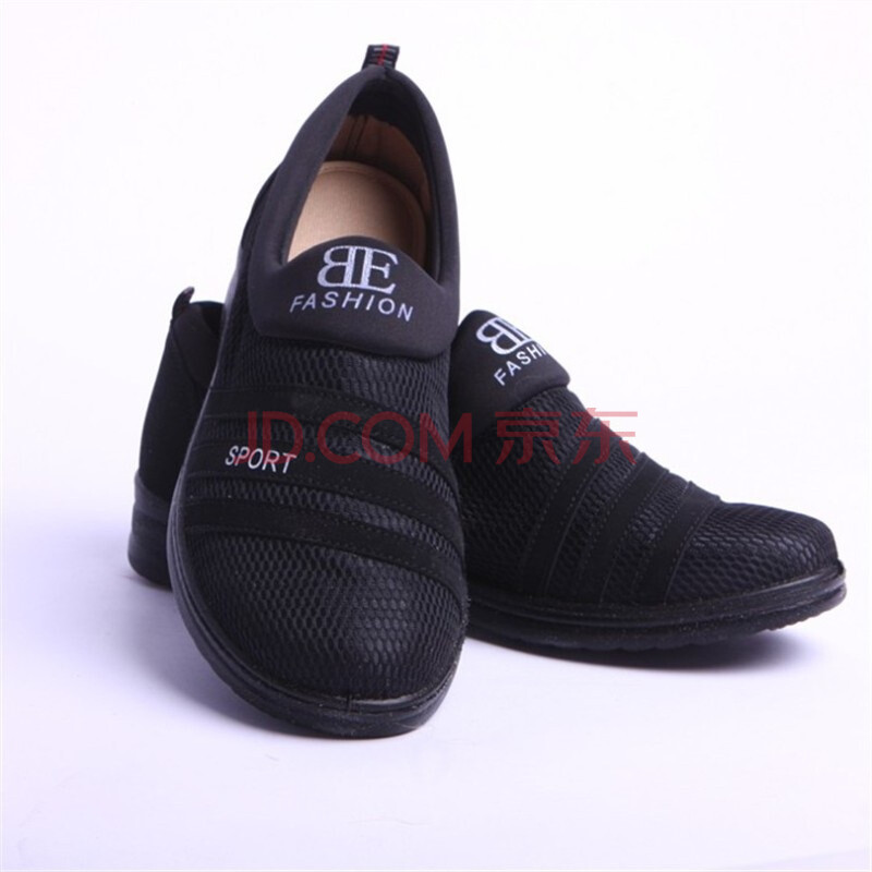 步福祥男鞋 老北京布鞋 网眼布鞋 黑色2213 黑