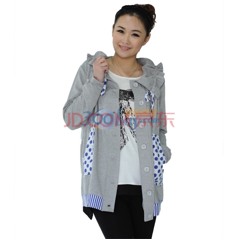 氏 新款<em>孕妇</em>装 春装韩版娃娃领<em>开衫孕妇外套</em>@