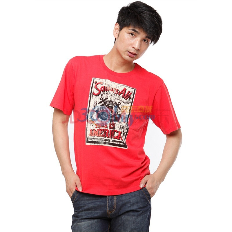 YISHION以纯 T恤男装休闲圆领短袖针织衫T恤