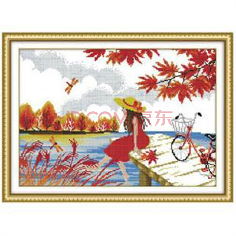 华庭丽娜十字绣 春天秋日守候 十字绣套件图片