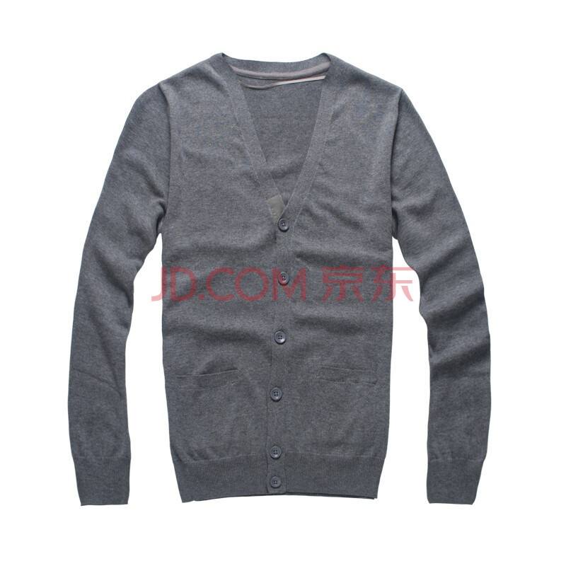 Markless新款春秋男士<em>V领</em>纯棉针织纯色<em>开衫毛</em>