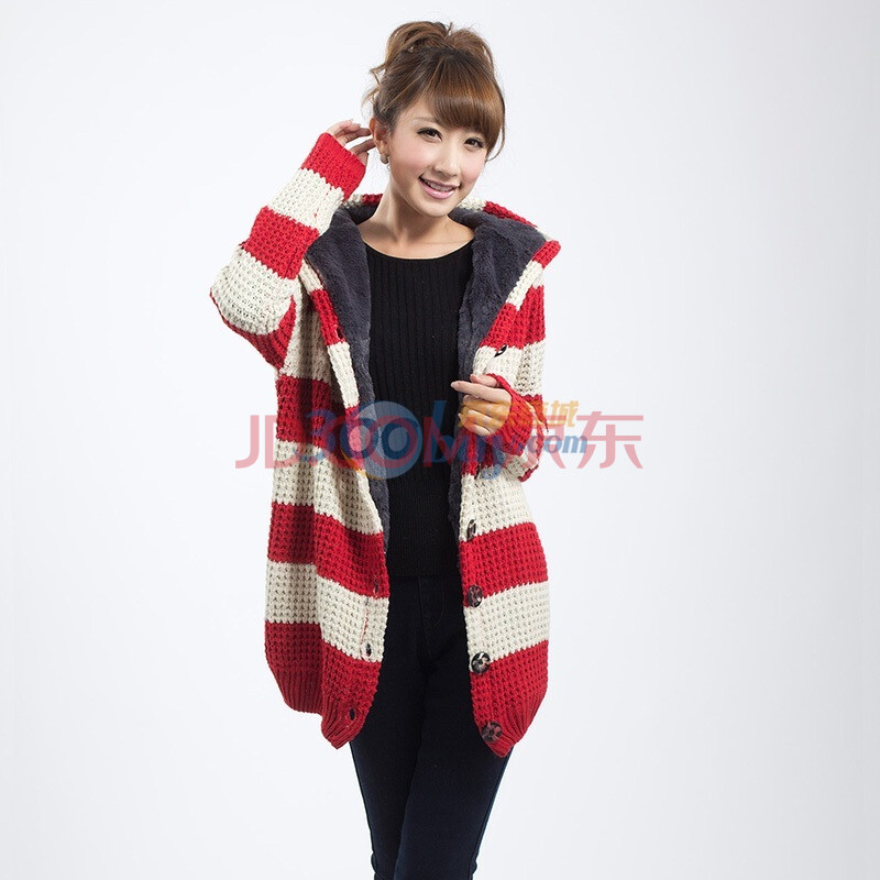 HZ 韩版<em>女装</em>棒针<em>毛线</em>外套<em>开衫</em>加厚中长款毛衣