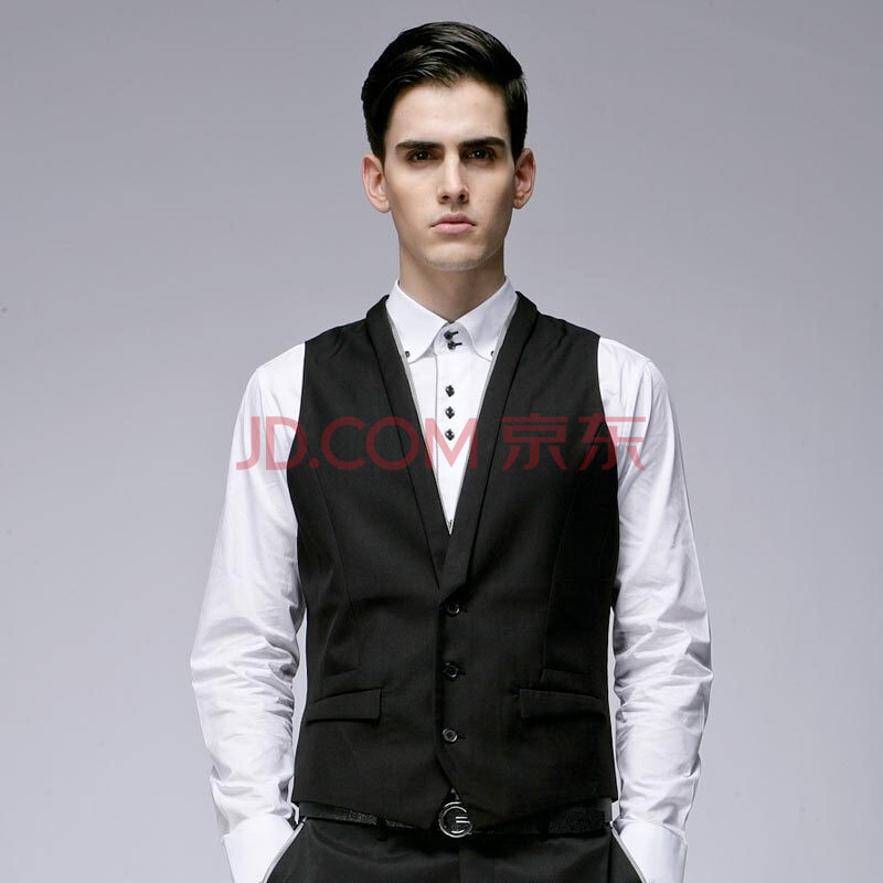 GXG <em>男士</em>休闲商务百搭<em>修身黑色马甲</em>#031094