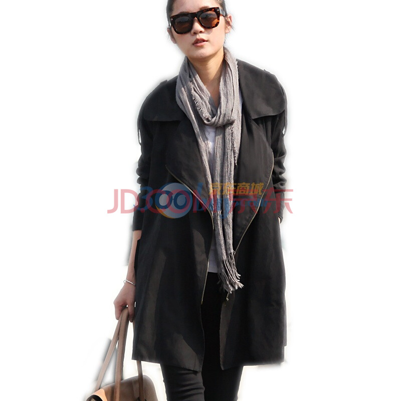 十衣素 新品女装<em>薄款风衣女</em>腰带修身<em>外套</em>L516