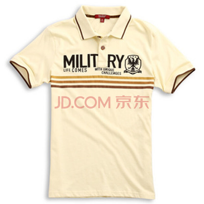 以纯 男装休闲反领短袖针织衫10213874 米黄 