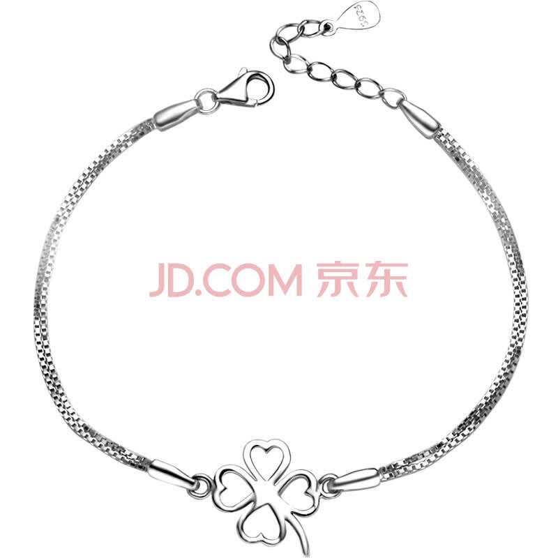 银色倾城chincs 四叶草 银<em>手链</em> 925<em>纯银女</em> 韩版