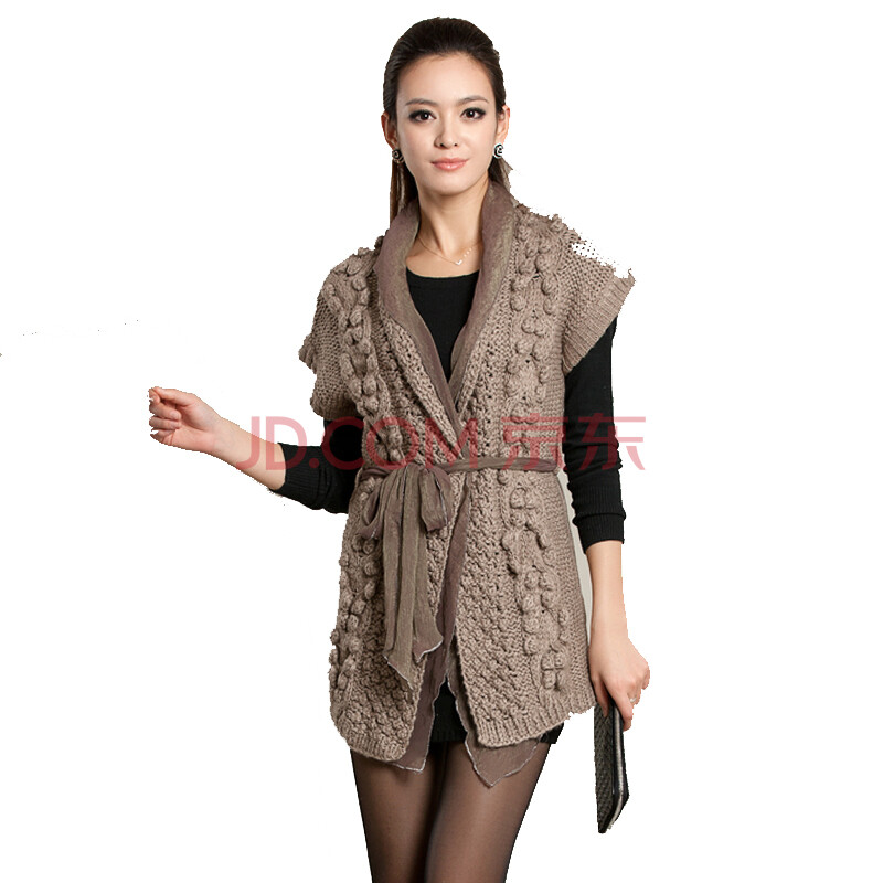 2013春装新款女手工<em>编织</em>雪纺<em>中长款</em>短袖<em>开衫毛衣外套</em>