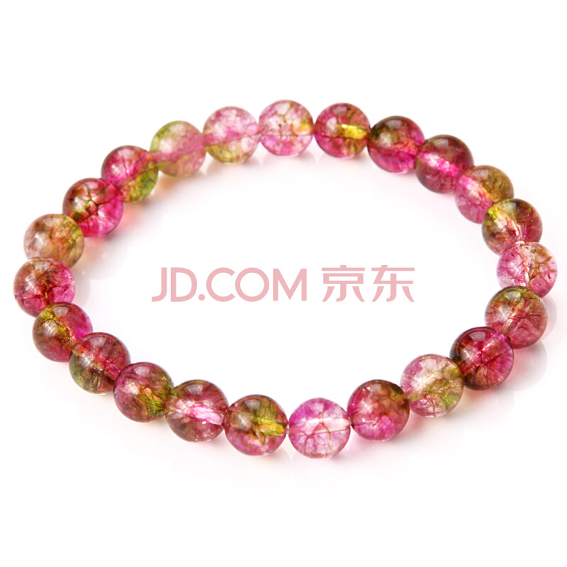 水晶谷 西瓜晶仿碧玺手链 超级漂亮手串 新年礼物图片