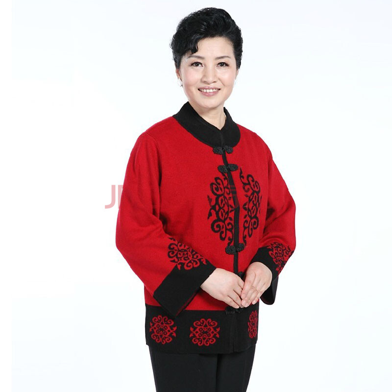 绒志祺 加厚<em>老人羊绒</em>衫妈妈毛衣中老年毛衣外