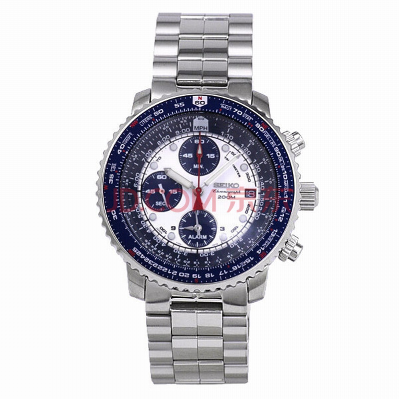 SEIKO 精工男士闹铃计时100米防水腕表# SN