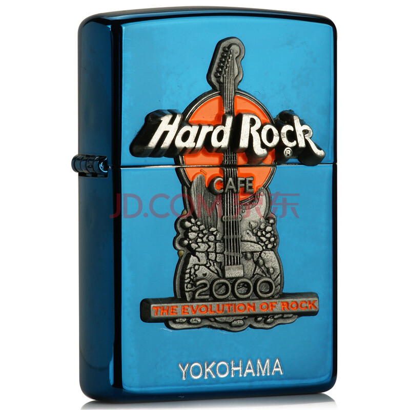 芝宝zippo打火机 js0063 hardrock横滨蓝冰雕刻徽章no