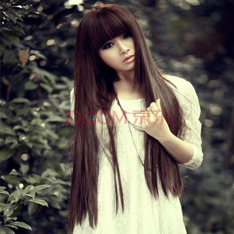 贝丽丝假发 送护理4件套 假发长<em>直发</em>齐刘海 蓬