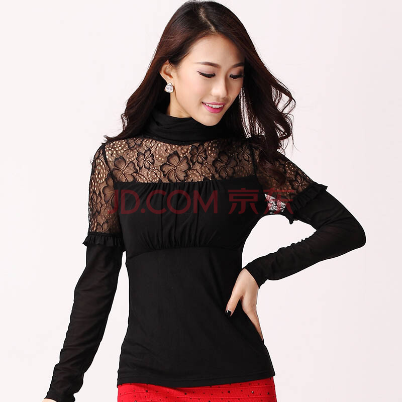 贝蒂艾维 春装新款女装韩版网纱长袖上衣T恤时