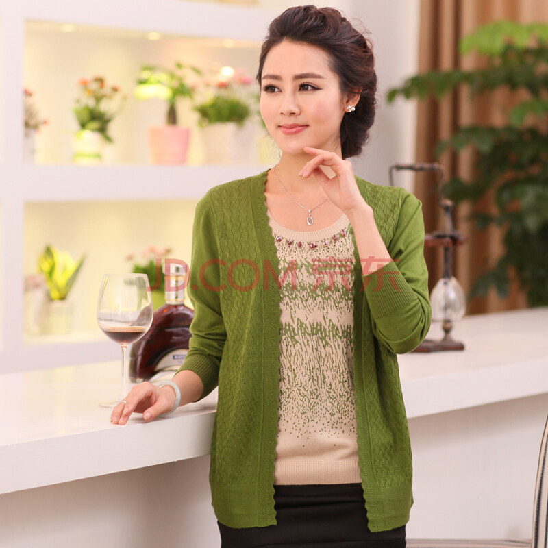 衫谷1893春装新品女 时尚<em>大码针织</em>羊毛<em>开衫</em> 宽