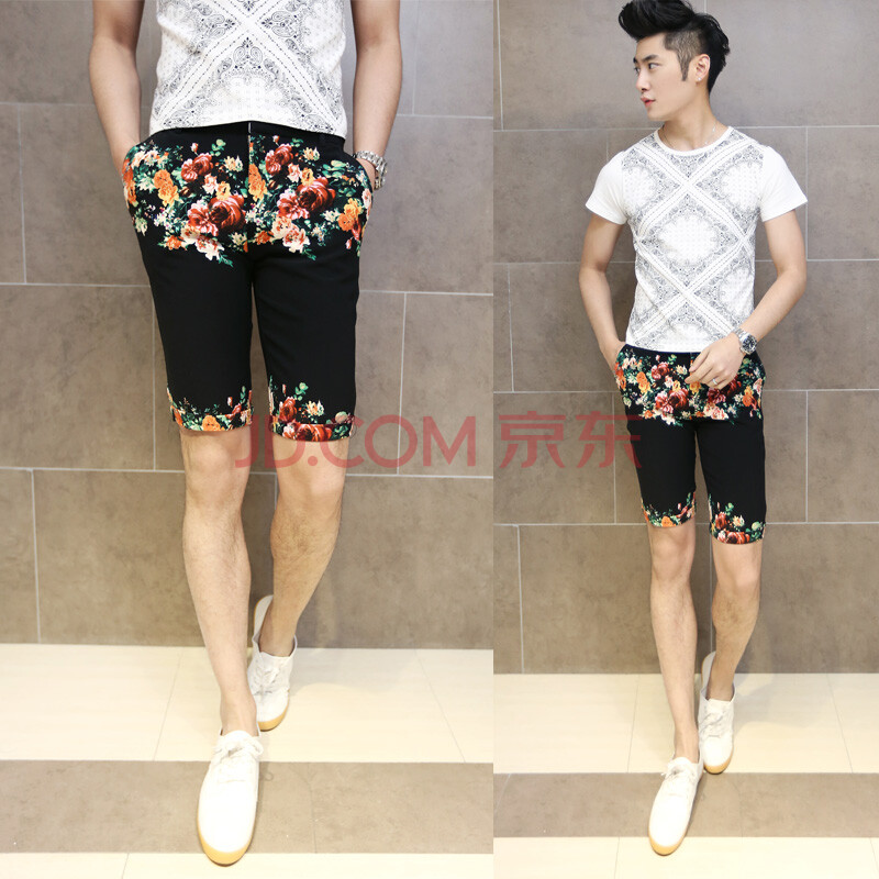 FZL 夏季新品 韩版<em>修身</em>男士<em>短裤男</em>五分裤花裤