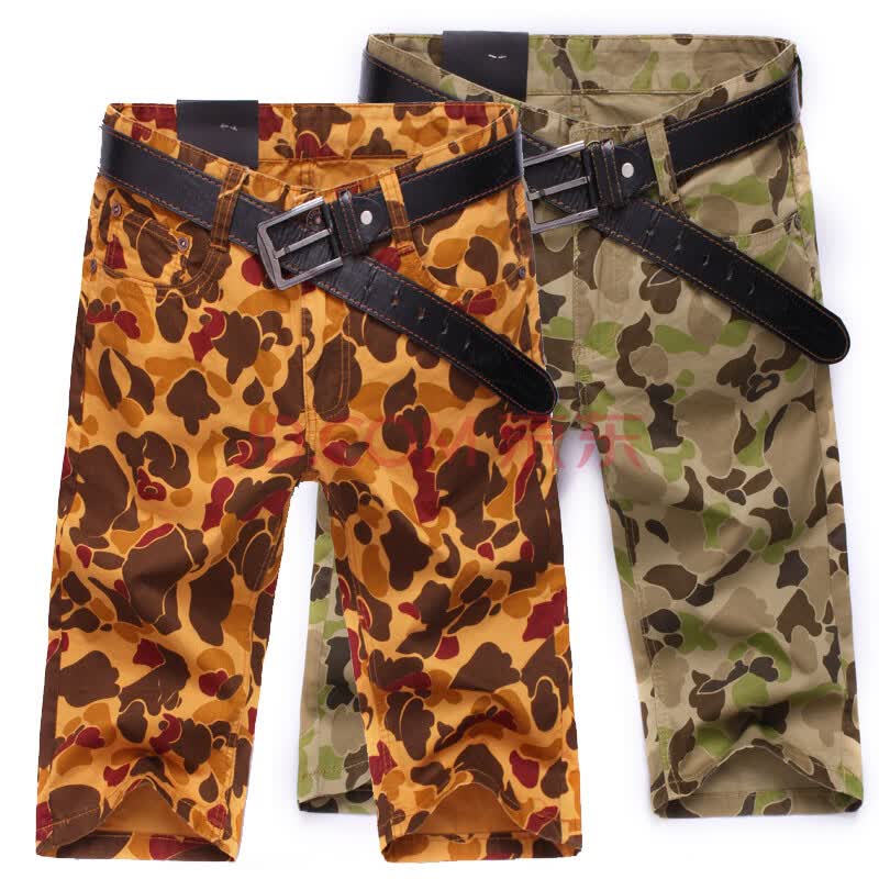 2014<em>男式马裤</em>5分中裤男士迷彩休闲短裤 迷彩