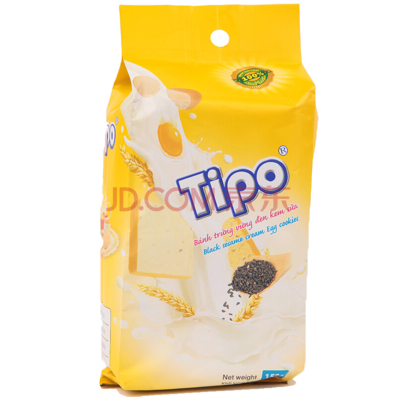 越南进口TIPO面包干 牛奶芝麻味152g 休闲零食