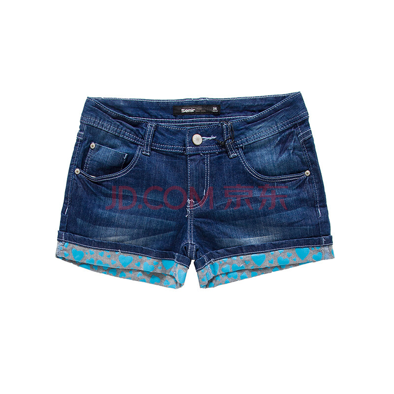 <em>森马女装</em> 2014夏装新款 牛仔<em>短裤</em> 印花韩版活力