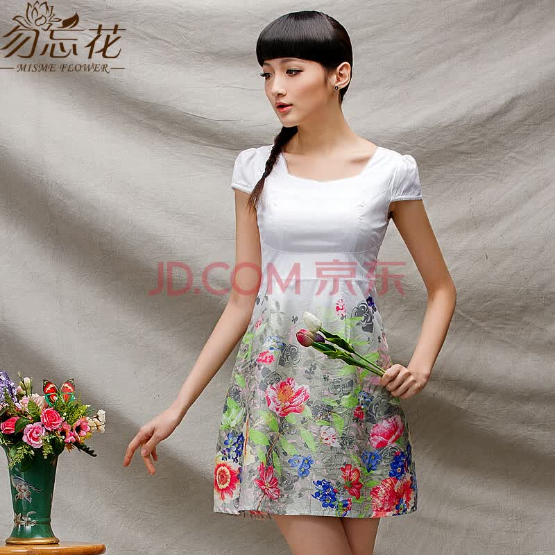 <em>勿忘花</em>棉布花裙品牌 2014夏季新款纯棉定位花