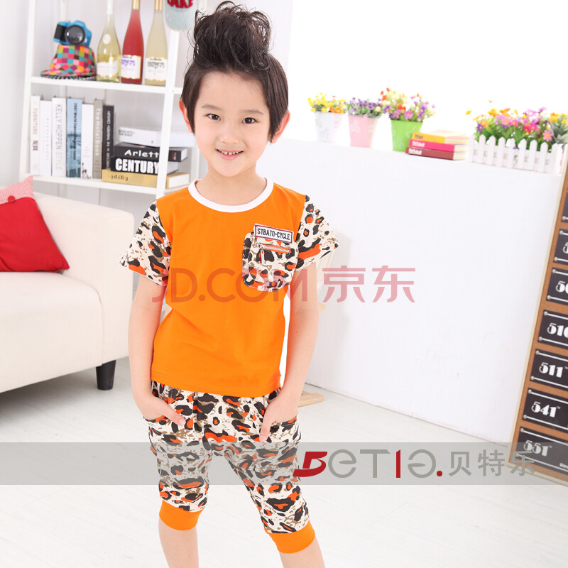 贝特乐 男童夏装新款<em>套装</em>儿童休闲短袖 <em>短裤运</em>
