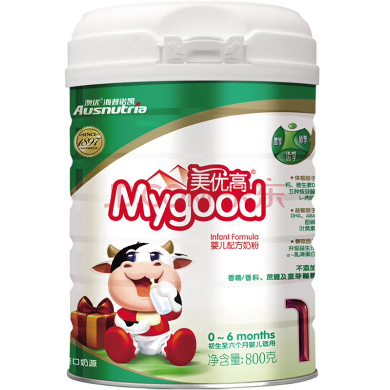 澳优+荷兰进口奶源+美优高婴儿配方奶粉1段