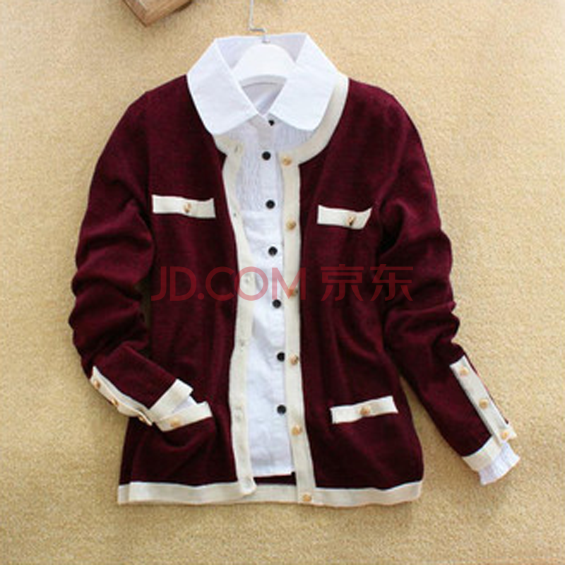 小香风新款<em>女装</em>圆领纯100%羊绒<em>开衫毛衣</em> 201