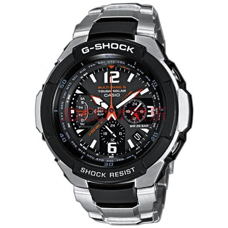 casio卡西欧 g-shock gw-3000d-1a dr全钢太阳能电波飞行运动男表