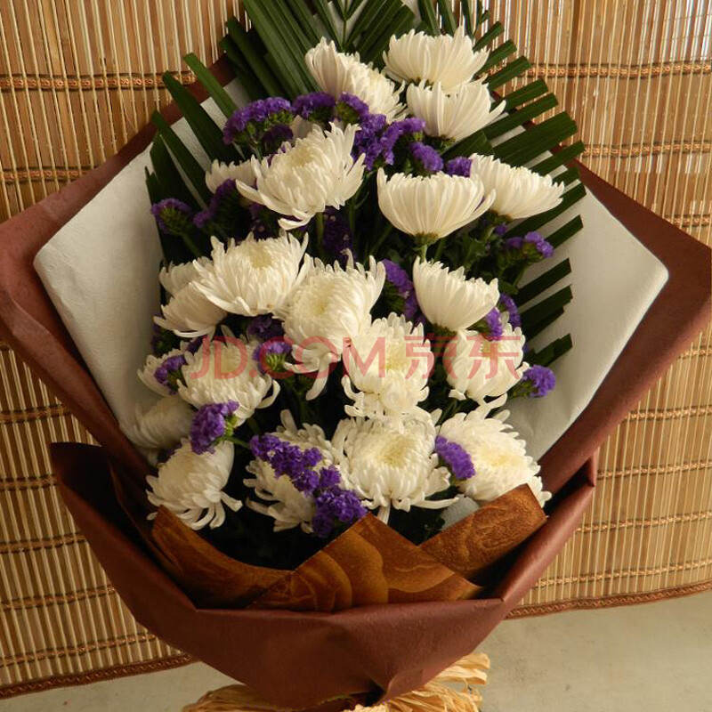 清明节鲜花 鲜花速递 扫墓花束 白菊花 黄菊花