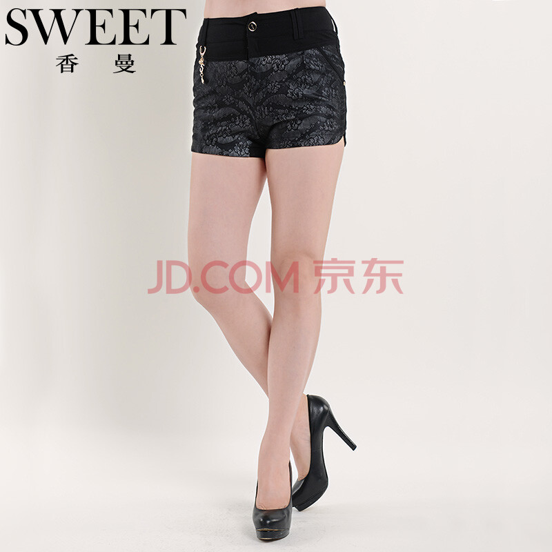 香曼2014中老年<em>女装</em> 妈妈装<em>短裤中年女装</em>大花