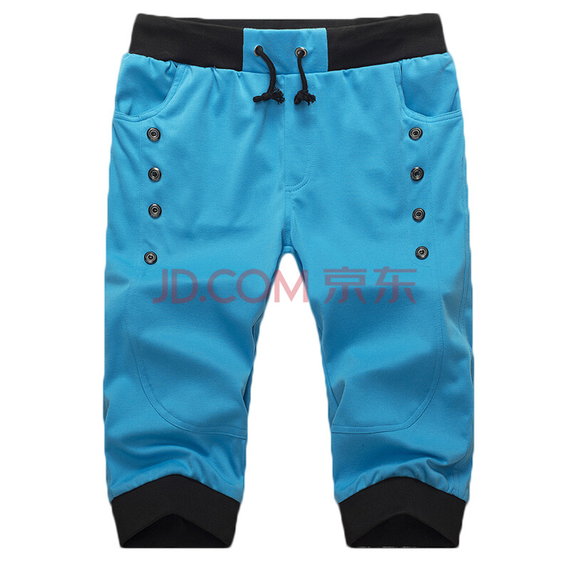 <em>夏日</em>男装休闲7七分裤 韩版修身<em>哈伦</em>裤运动<em>短裤</em>