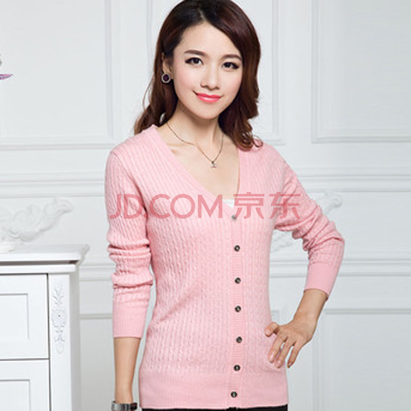 秋冬装新款<em>女式</em>时尚韩版双层<em>加厚</em>扭花<em>开衫羊绒</em>