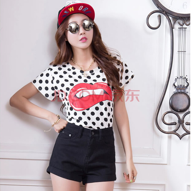 维多衣柜 2014新款宽松<em>AA</em>高腰牛仔<em>短裤</em>欧美显