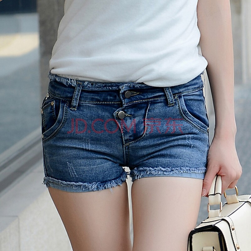 插口袋<em>紧身牛仔短裤</em>xy1050