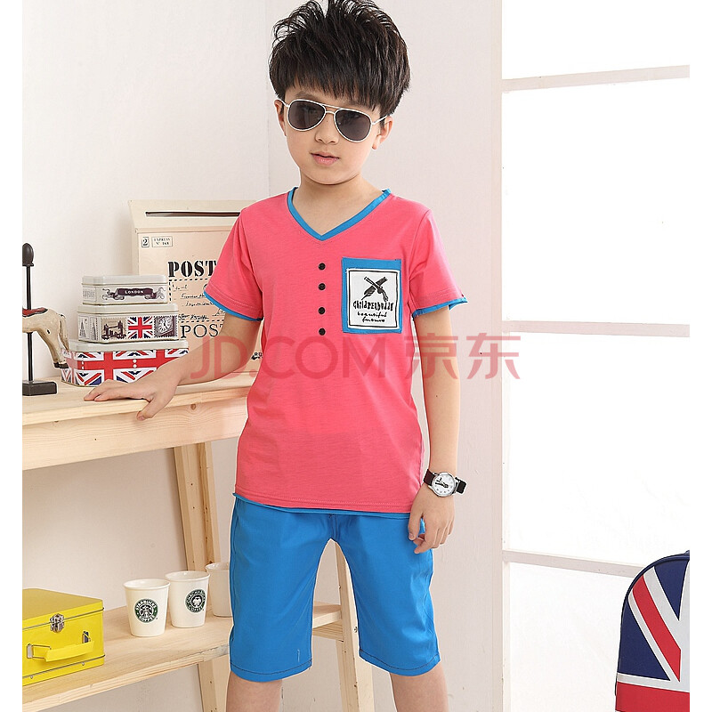 2014夏装新款 <em>男童短袖短裤</em>套装 童装宝宝衣服
