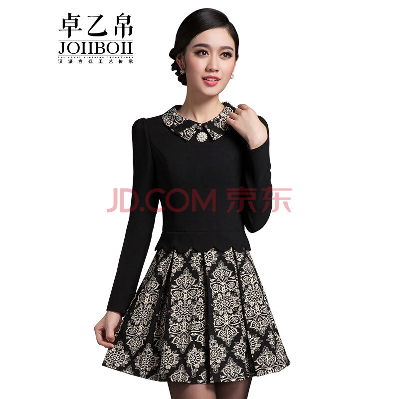 连衣裙+春+2014<em>春装</em>新款<em>中年女装</em>大码a字裙领