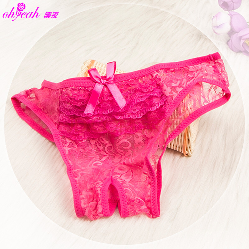 ohyeah噢夜 大码性感<em>开档内裤</em> 透明蕾丝诱惑三