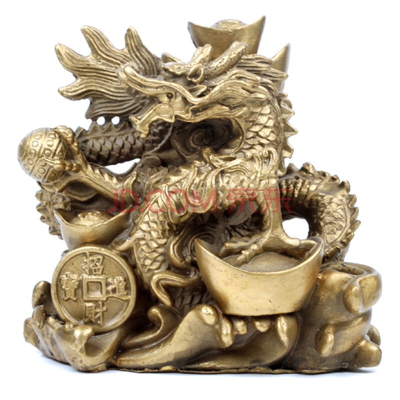 吉善缘 纯铜招财龙摆件 招财进宝发财龙摆件 家居工艺品风水摆设1665