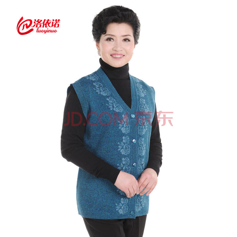 洛<em>依诺</em> 女装秋冬新款坎肩开衫<em>马甲</em>中老年大码