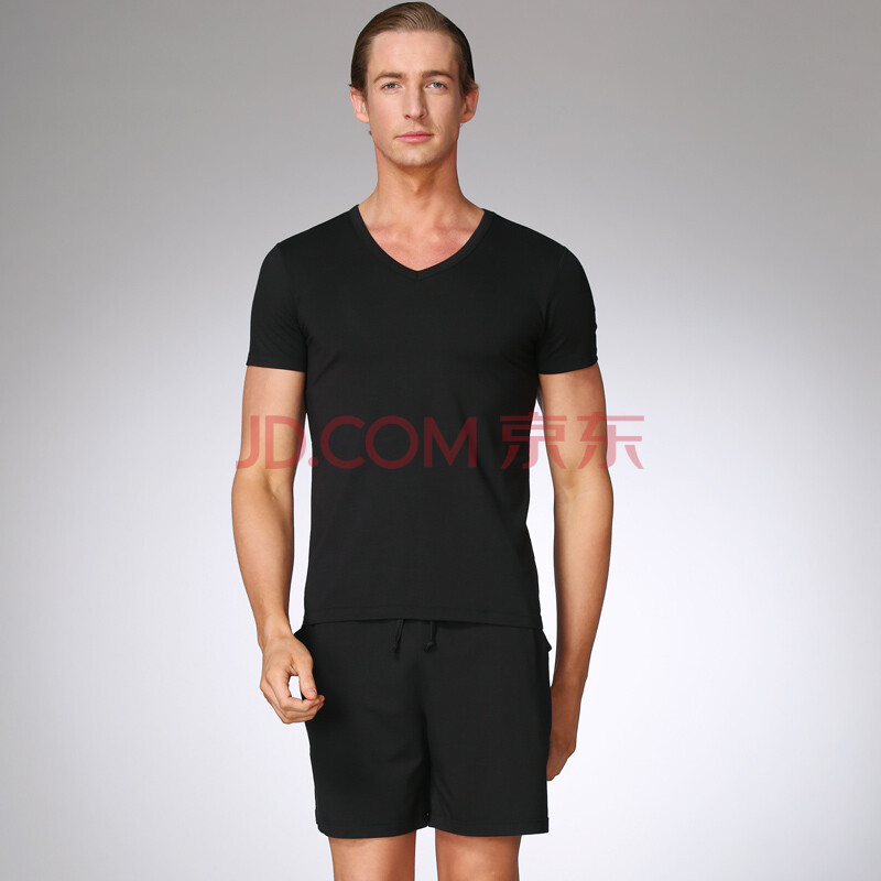 夏季情侣家居服女人睡衣<em>男士</em>莫代尔棉短袖<em>短裤</em>