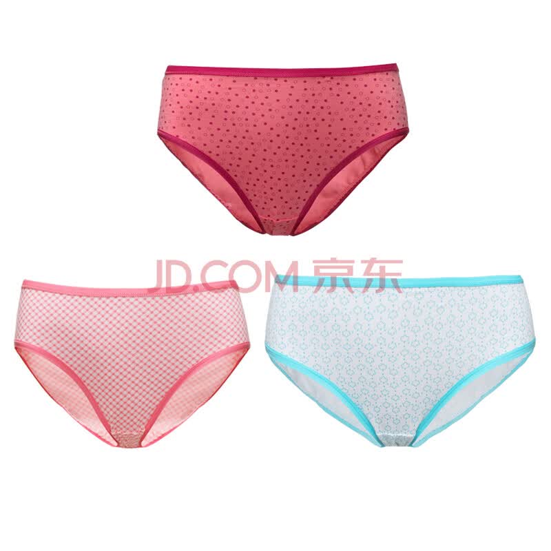 <em>三枪 女士内裤</em> 舒肤弹力棉女士三角裤3条装 桃