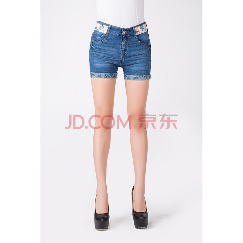 百旅Bailv夏装女时尚修身显瘦牛仔<em>短裤L</em>-A2I37