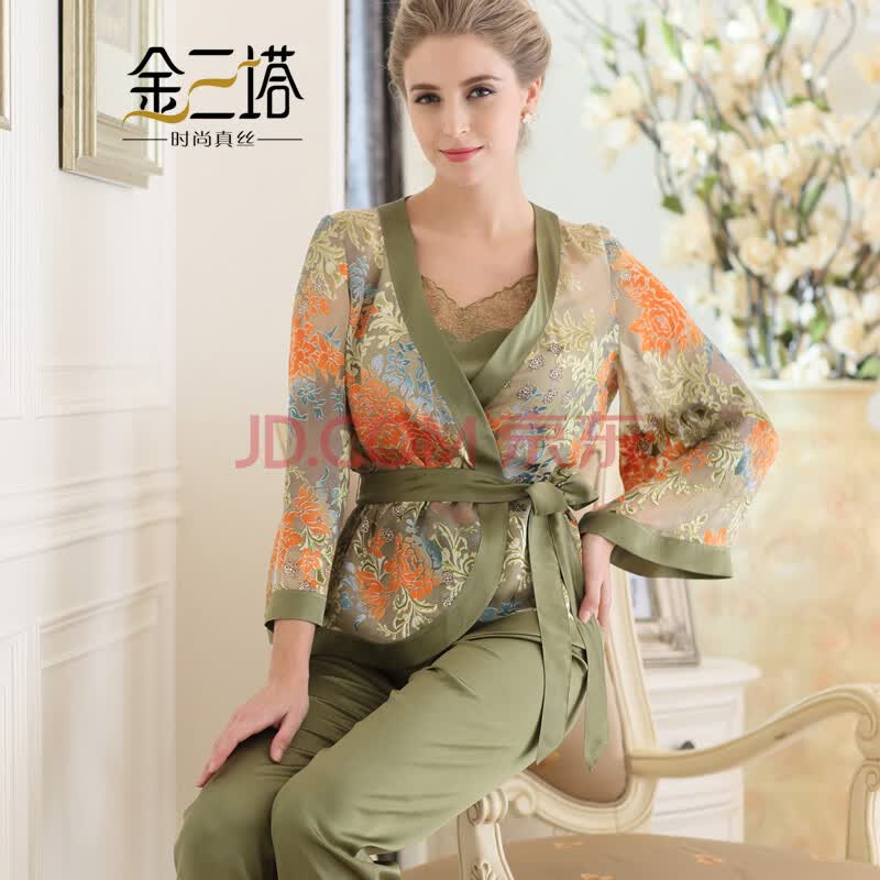 <em>金三塔</em> 2014<em>夏季</em>新品100%桑蚕丝真丝女士军