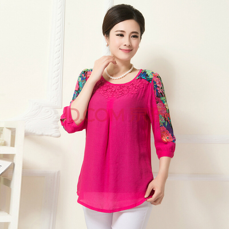 萌卓服饰2014夏装新款<em>女装中年</em>短袖雪纺衫 夏