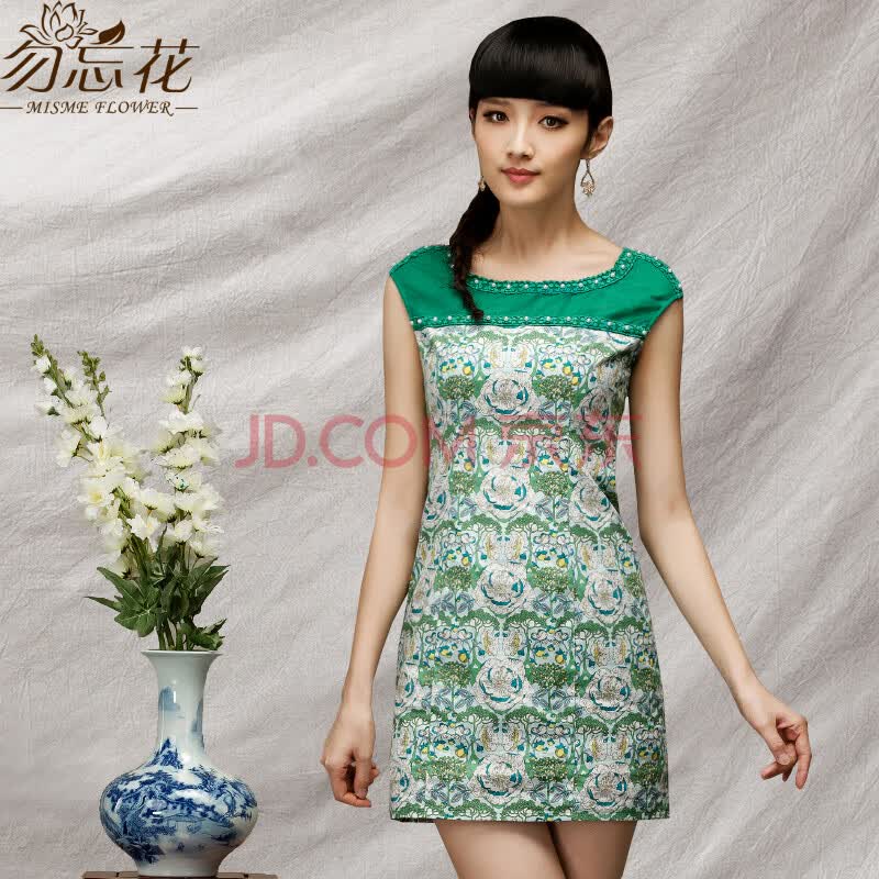 <em>勿忘花</em>棉布花裙品牌A字裙 纯棉印花短裙网纱田