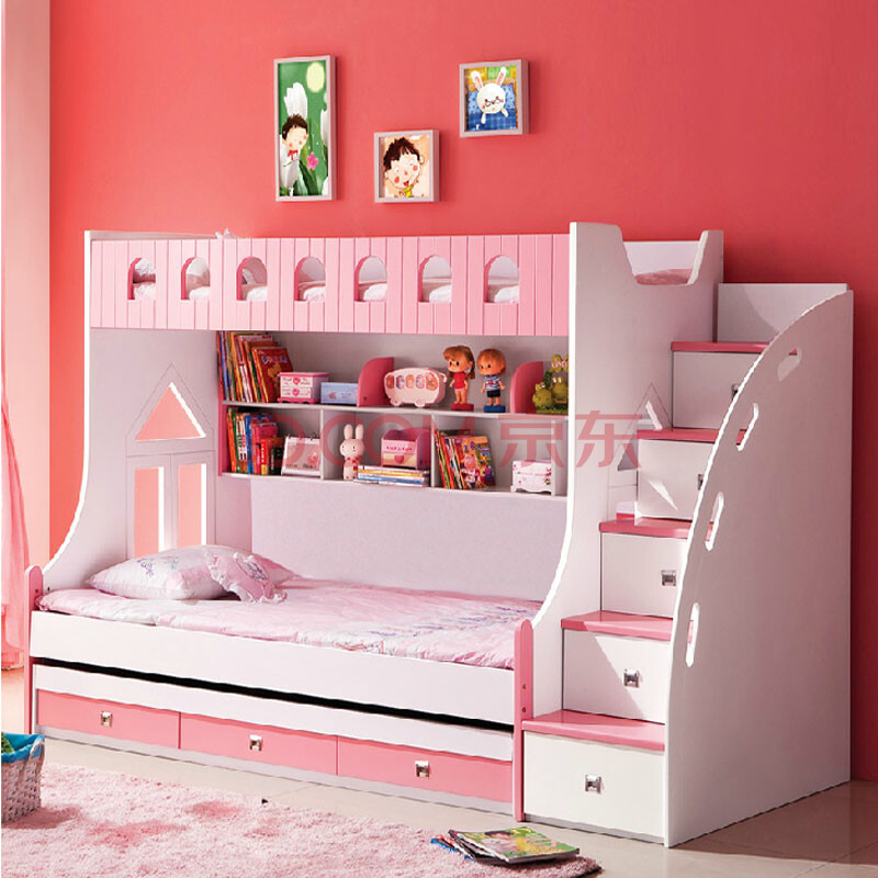 西楚家私儿童床 高低床 双层床组合床子母床上下床家具彩色床199-3